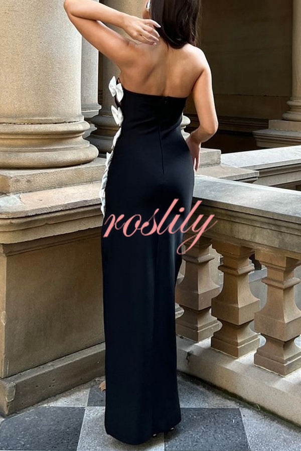 Fashionable Bow Sexy Backless Slim Fit Maxi Dress