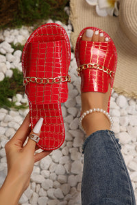 Casual Flat Beach Sandals with Chain Accessories