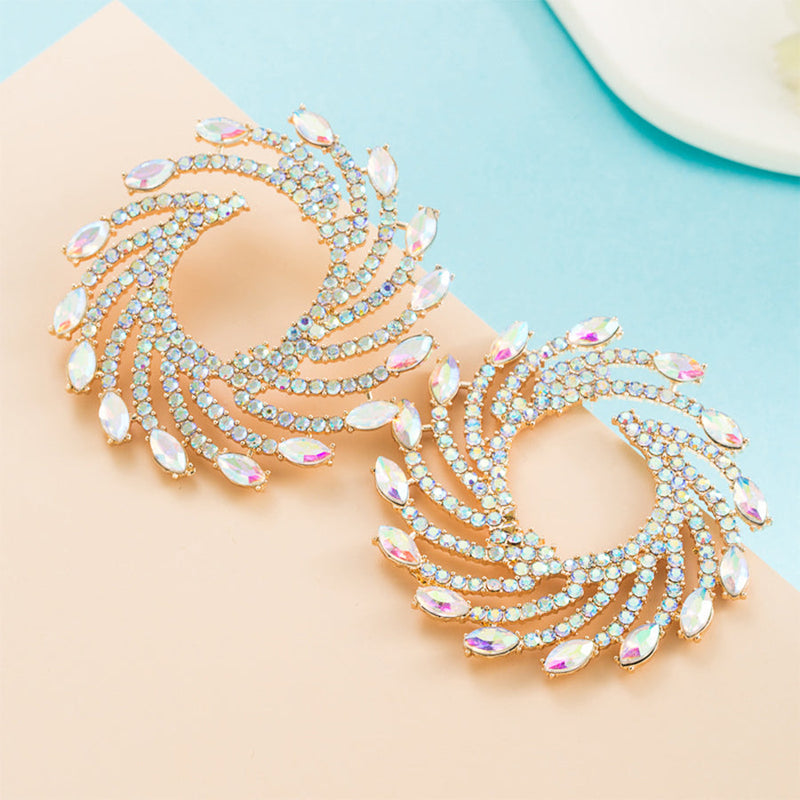 Alloy Diamond Colored Tornado Earrings