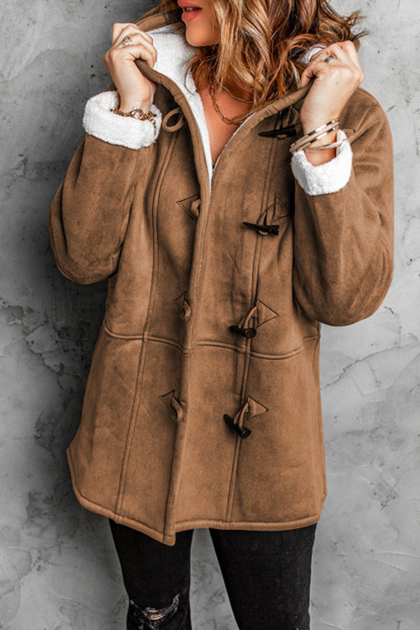 Cozy Sunday Charm Fleece Suede Hooded Coat