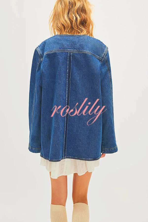 Fashionable Retro Casual Loose Denim Jacket