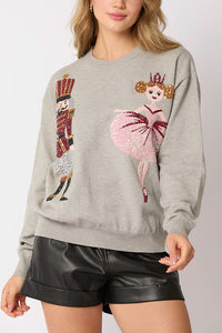 Christmas Soldier Sequined Fashion Casual Sweatshirt