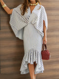 Striped Draped Two-Piece Set