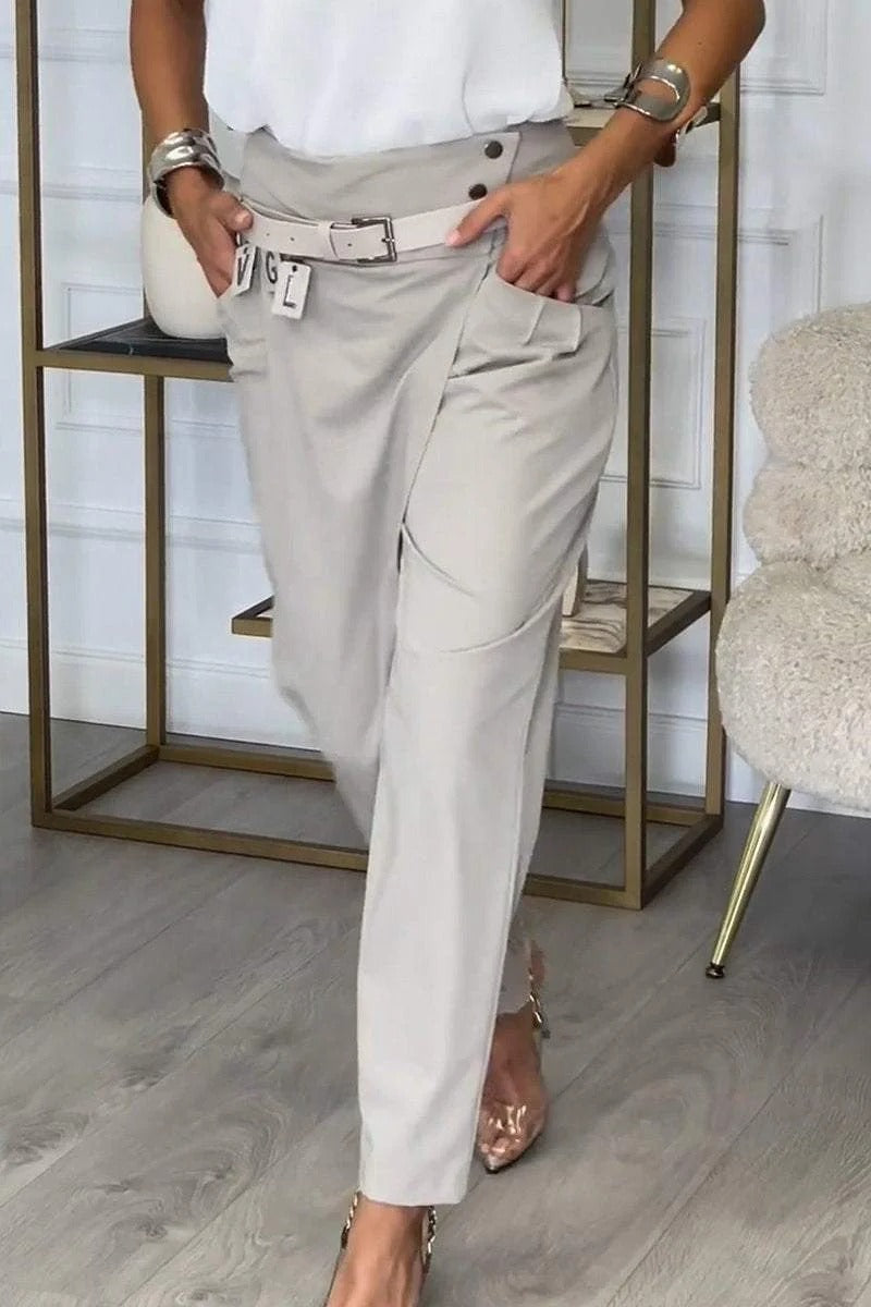 Asym Belt Tailored Pants