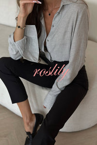 All for You Button Up Long Slit Sleeve Relaxed Blouse