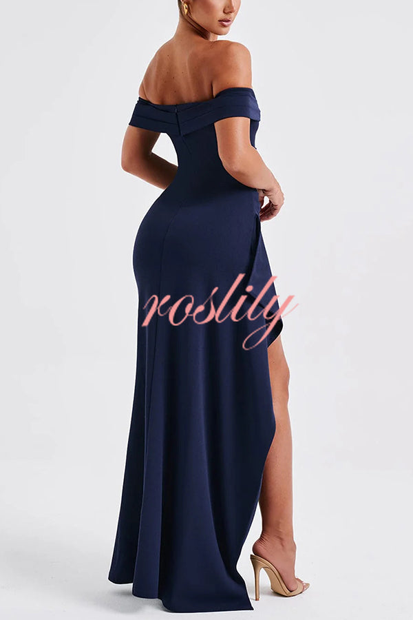 Sexy Lady Off Shoulder High Slit Maxi Dress