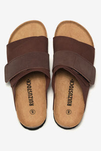 Frosted Leather Beach Slip-on Sandals