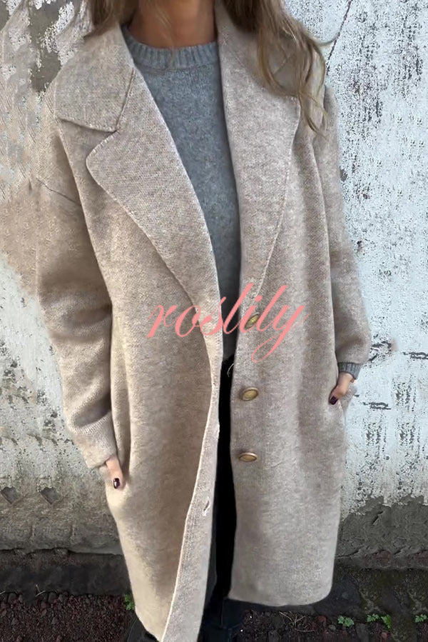 Solid Color Lapel Long Sleeve Loose Casual Jacket