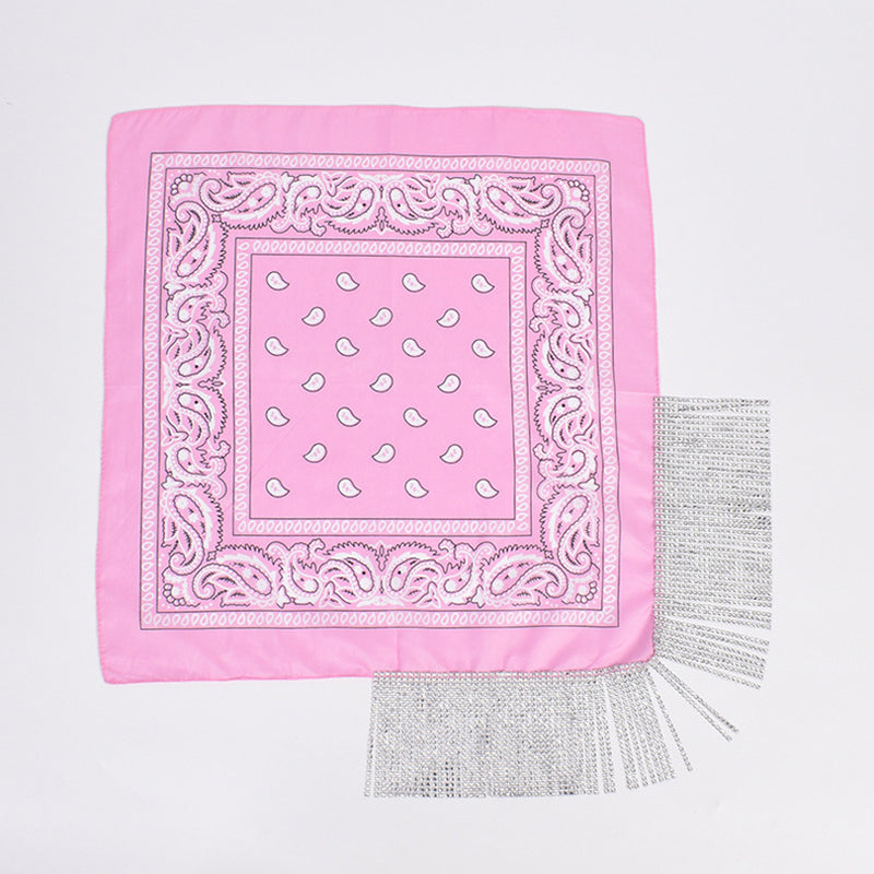 British Retro Diamond Tassel Square Scarf