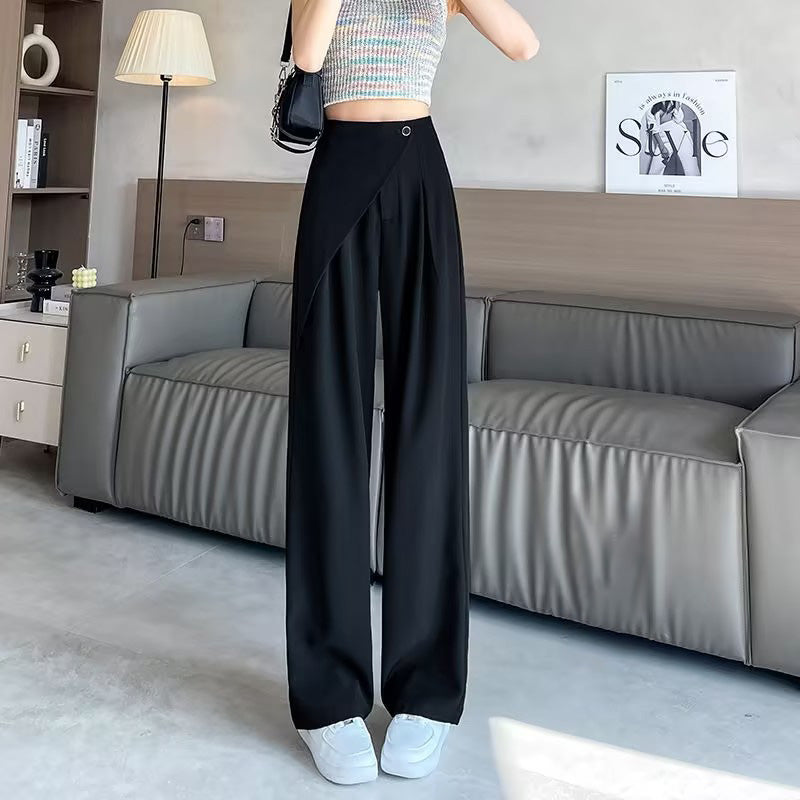 High-waisted Casual Loose-fitting Wide-leg Jeans