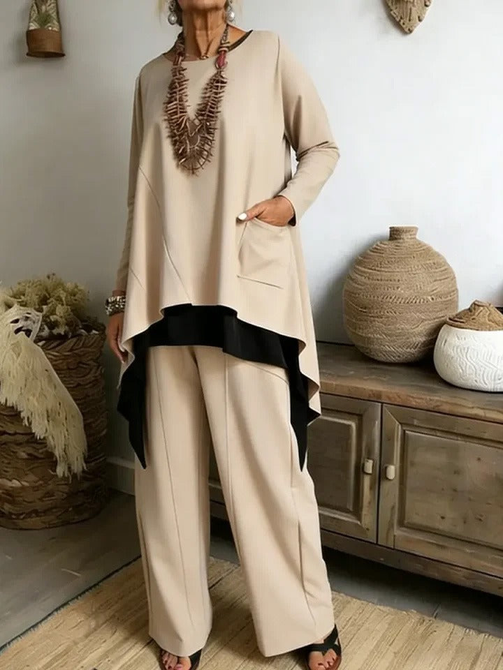 Minimal Layered Asymmetrical Two-Piece Set