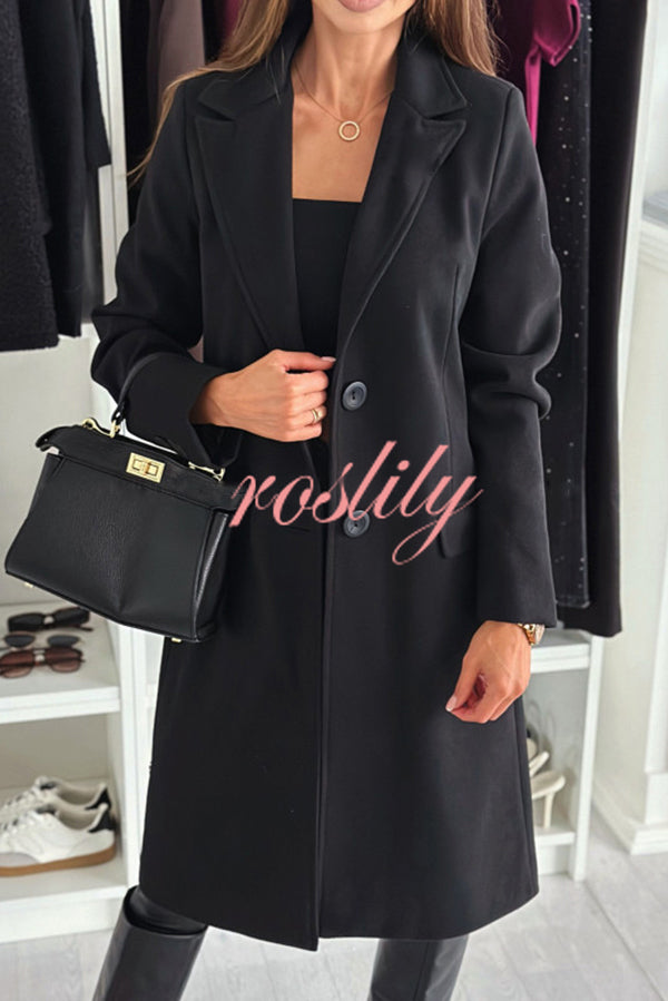 Fashionable Casual Lapel Long Sleeve Single Breasted Loose Coat