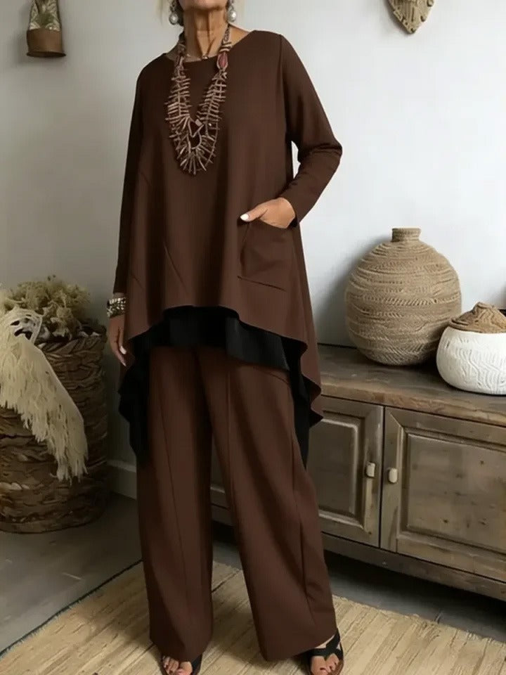 Minimal Layered Asymmetrical Two-Piece Set