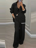 Relaxed Tailored Blazer & Wide-Leg Pants Set
