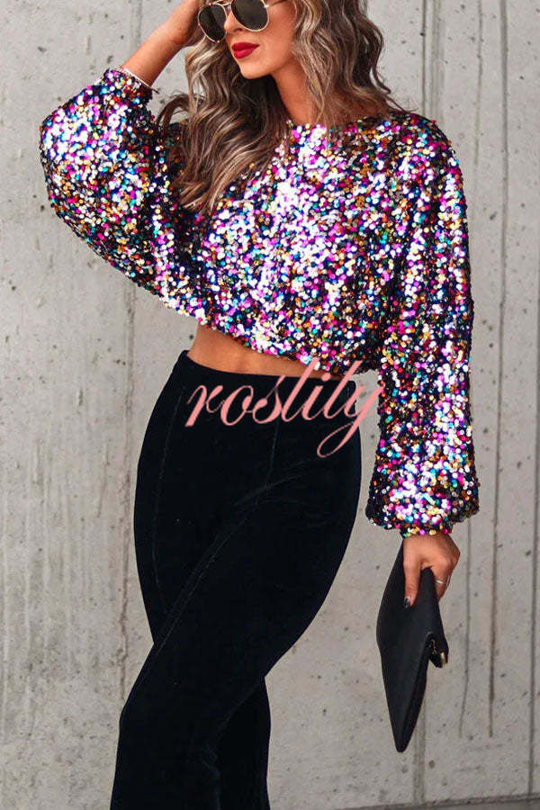 Dream Girl Sequin Crop Top