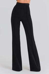 Women Power High Rise Side Zipper Flare Slim Fit Pants