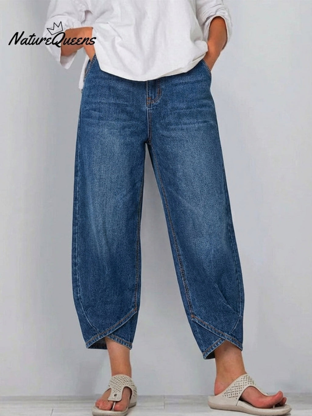 Casual Simple Denim Cotton Pants