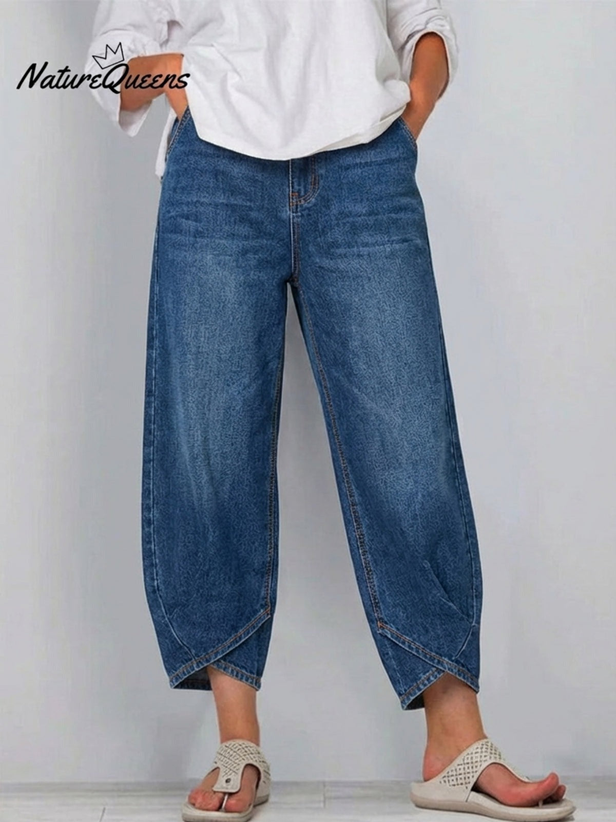 Casual Simple Denim Cotton Pants