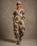 Vintage Botanical Floral Linen Set