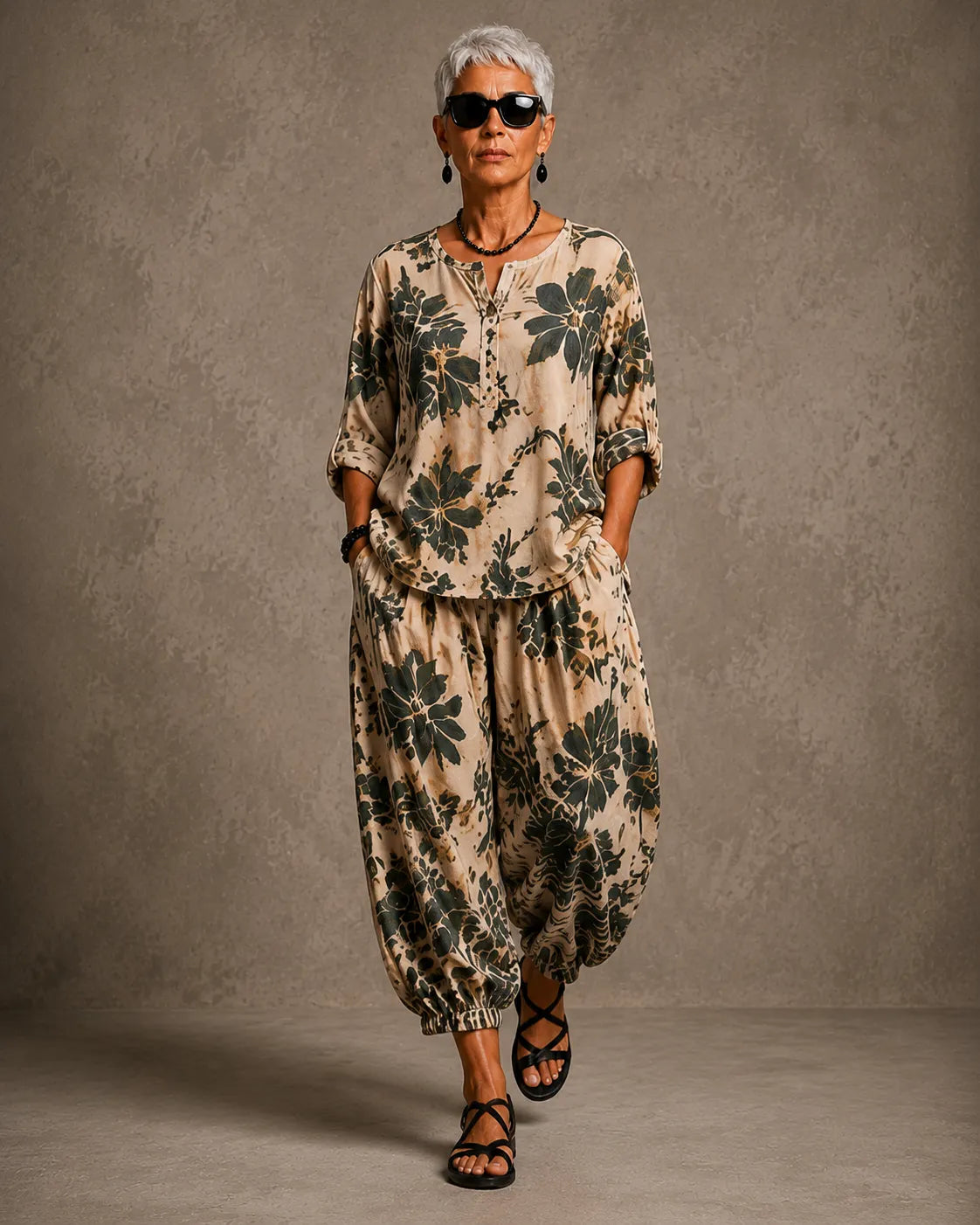 Vintage Botanical Floral Linen Set