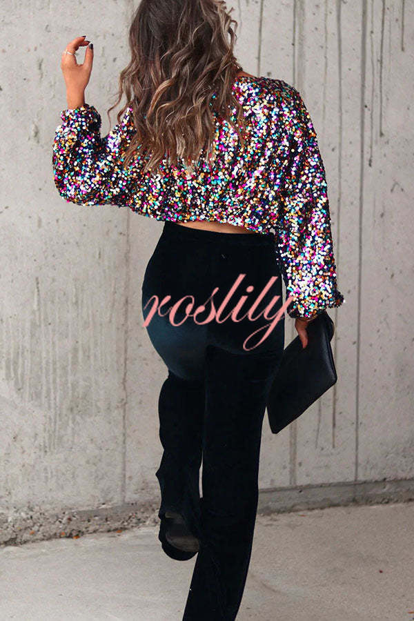 Dream Girl Sequin Crop Top