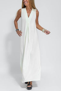 Elegant Is Eternal Knit Solid Color Sleeveless Slit Maxi Dress