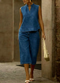 Urban Ease Denim Two-Piece Set