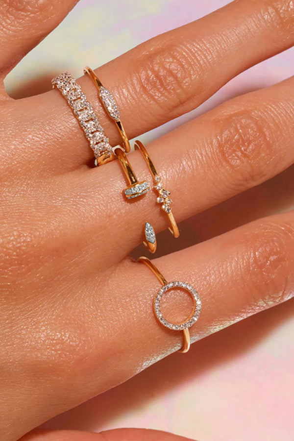 Simple Diamond Open Ring