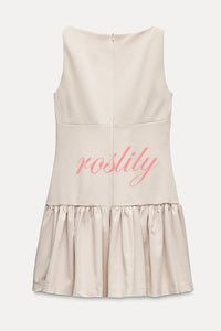 Solid Velvet Bow Embellished Sleeveless Mini Dress