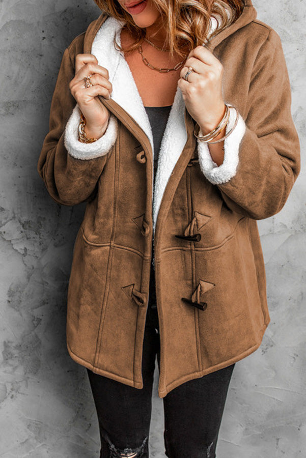 Cozy Sunday Charm Fleece Suede Hooded Coat