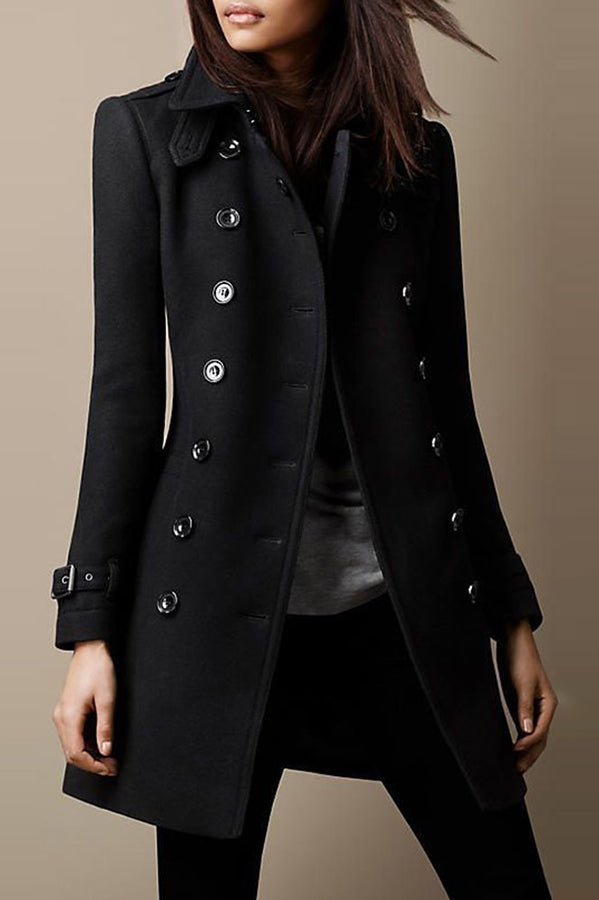 Casual Lapel Long Sleeve Button Coat