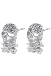 Halloween Zircon Skull Stud Earrings