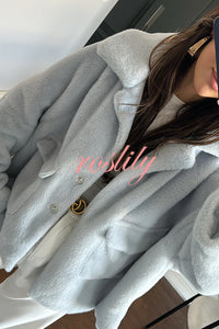 Fashion Lapel Long Sleeve Loose Furry Coat