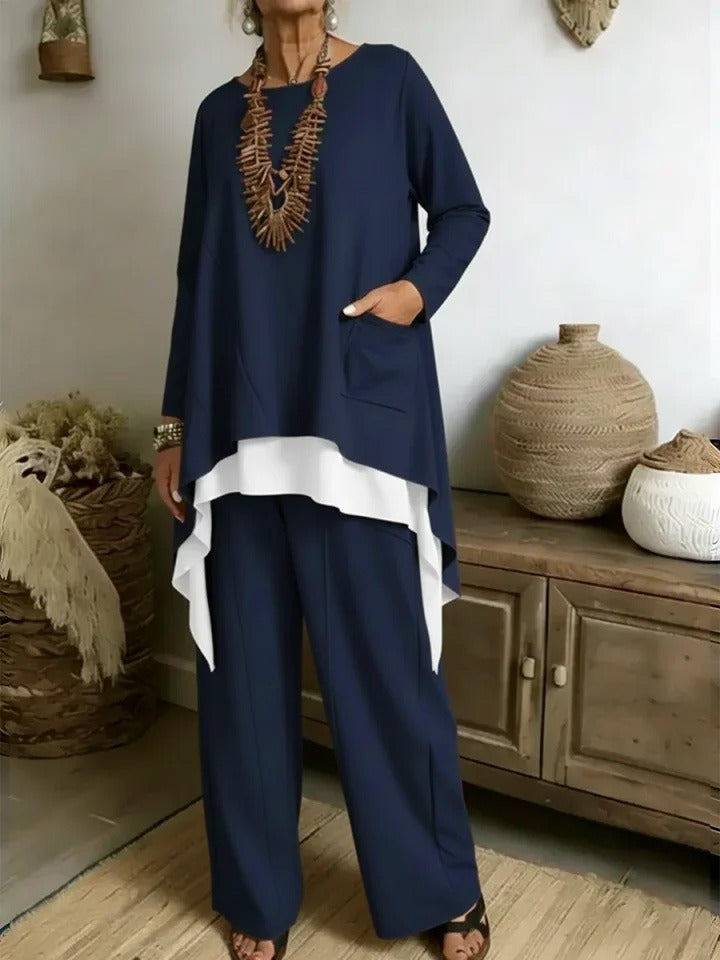 Minimal Layered Asymmetrical Two-Piece Set