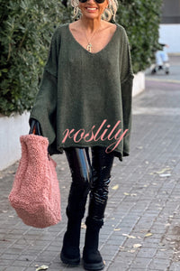 Fashionable Patchwork V-neck Long-sleeved Knitted Sweater