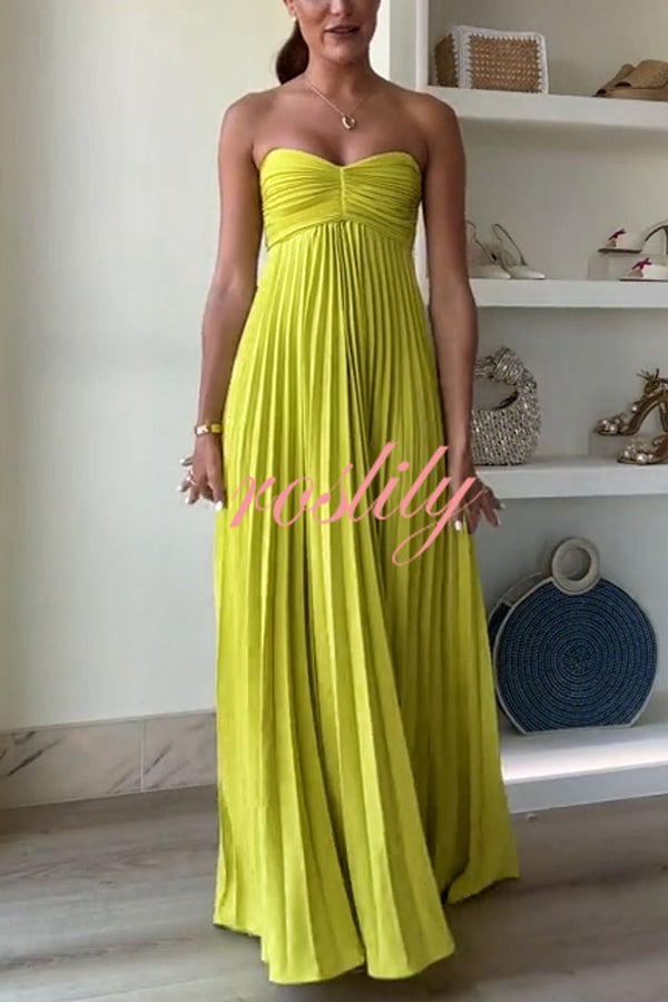 Exquisite Princess Pleated Off Shoulder with Scarf Party Maxi Dress