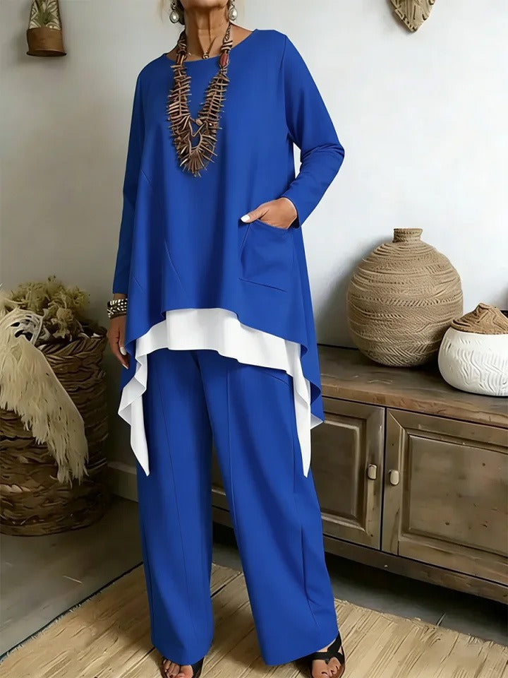 Minimal Layered Asymmetrical Two-Piece Set