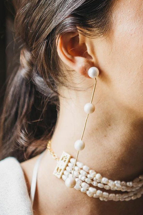 Pearl Long Earrings