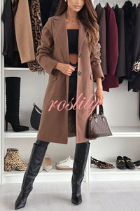 Fashionable Casual Lapel Long Sleeve Single Breasted Loose Coat