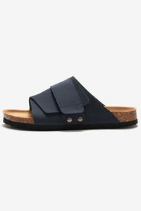 Frosted Leather Beach Slip-on Sandals