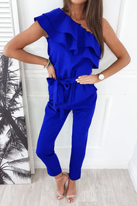 Dancing on Air One Shoulder Ruffle Jumpsuit