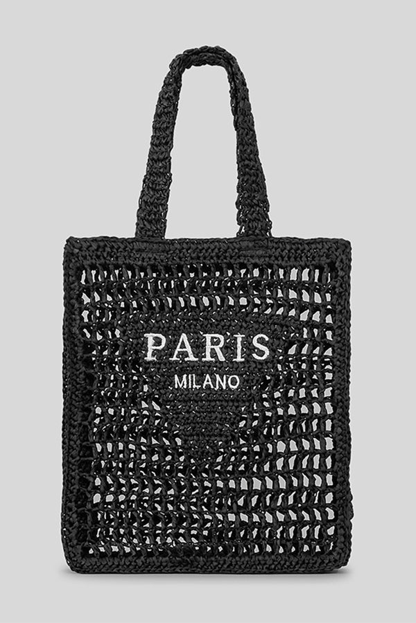 Letter Hollow Woven Beach Bag