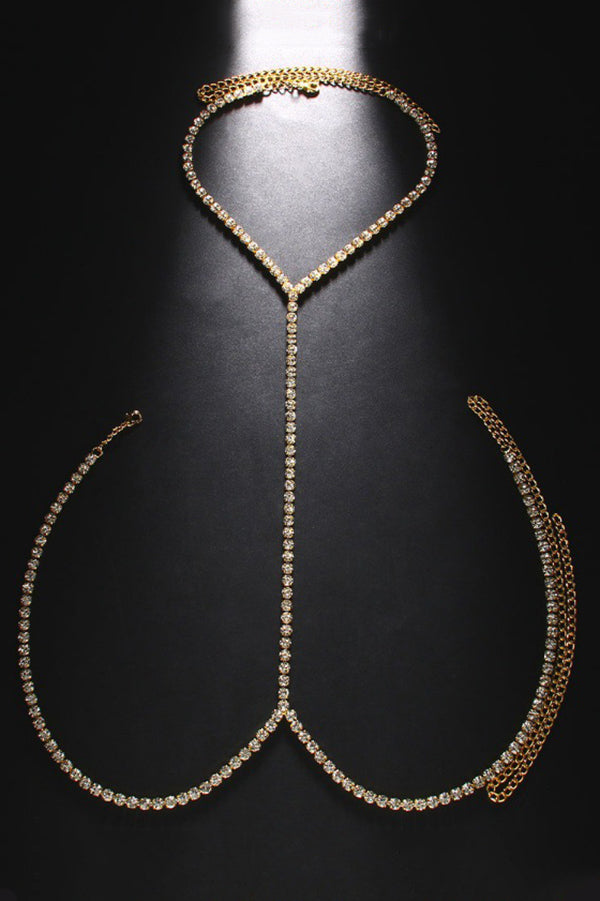 Fashionable and Simple Full Diamond Body Chain