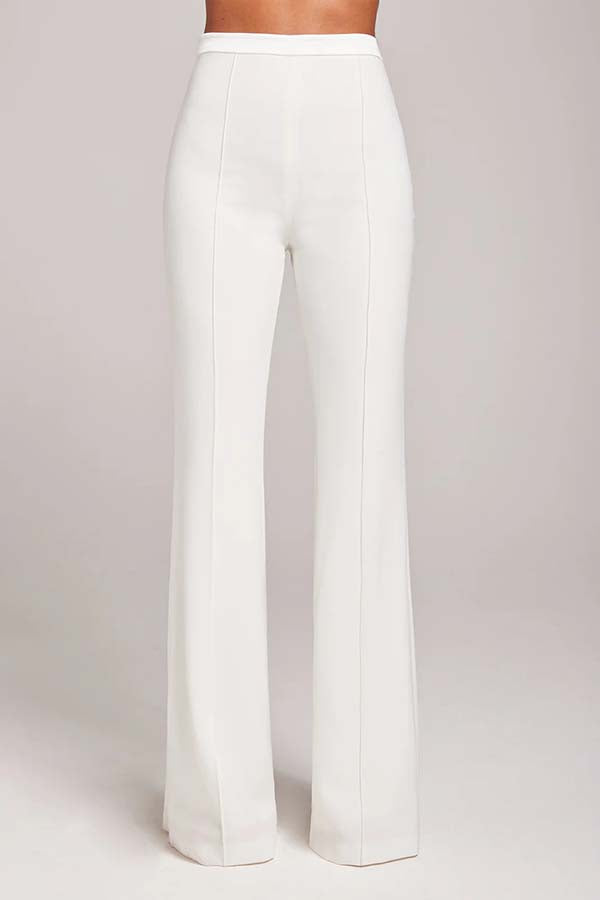 Women Power High Rise Side Zipper Flare Slim Fit Pants