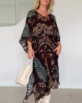 Bohemian V-Neck Loose Dress
