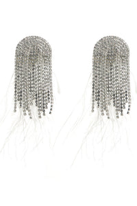 Stylish Feather Baroque Style Diamond Earrings