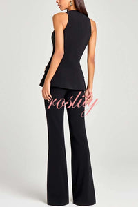 Women Power High Rise Side Zipper Flare Slim Fit Pants