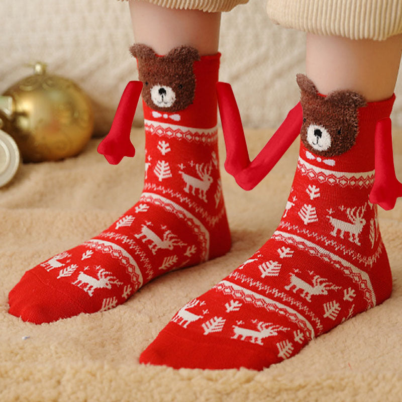 Christmas Cute Couple Magnetic Socks