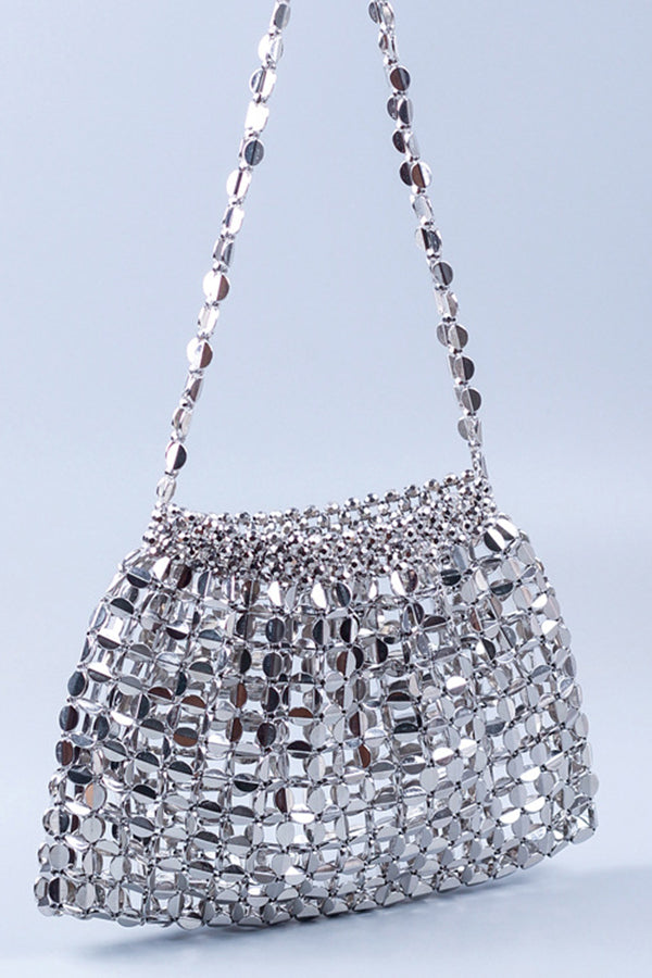 Fashion Handmade Flat Beaded Beaded Woven Handbag Bag