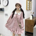 Retro Sporty Style Checkered Trim Powder Pink Sweatshirt Mini Dress